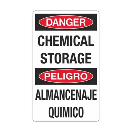 Danger Chemical Storage/ Peligro Almancenaje Quimico 12" x 20" Sign